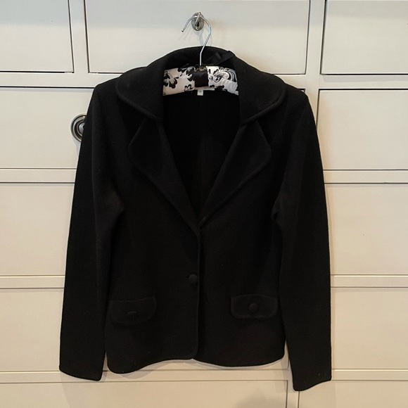 PORTS black knit wool blazer - Picture 1 of 5